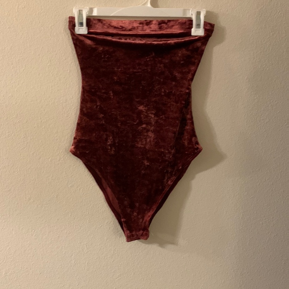 Strapless felt bodysuit